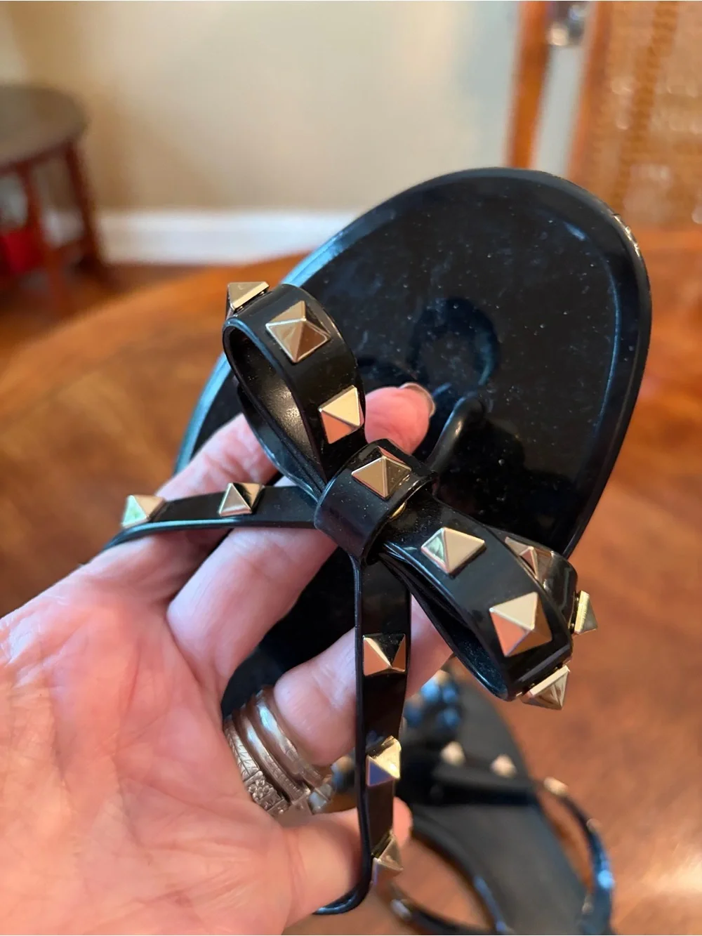Valentino Black Rockstud Sandals - NWOT Authentication Cert Inc. See Sizing Note